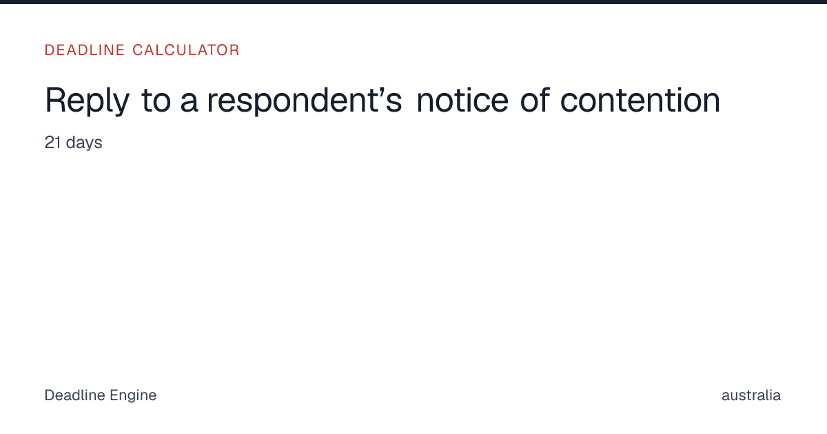 Reply to a respondent’s notice of contention