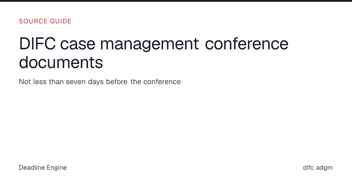 DIFC case management conference documents