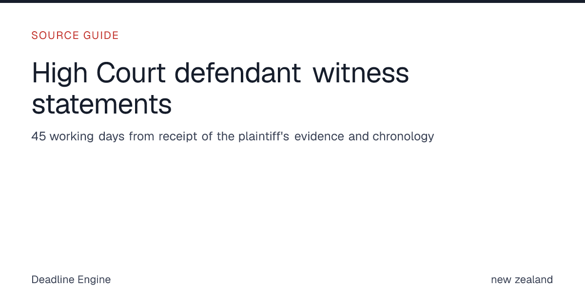 High Court defendant witness statements