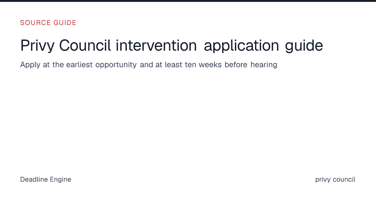 Privy Council intervention application guide